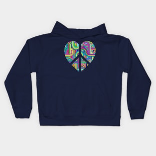 Abstract Heart Peace Sign Kids Hoodie